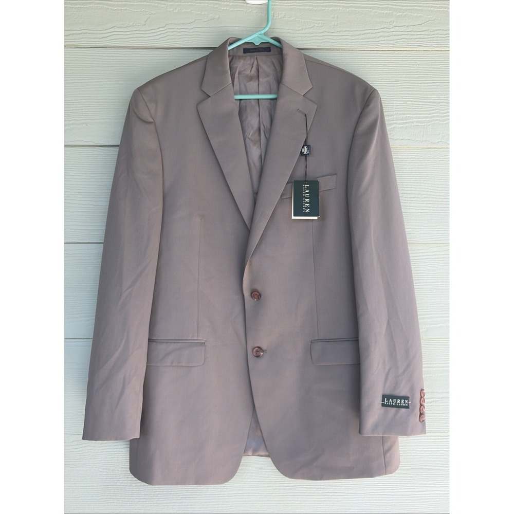 LRL Ralph Lauren‎ Taupe Single Breasted 100% Wool Sport Coat Suit Jacket 42L NEW